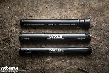 Die neue RockShox Boxxer wurde mit einer überarbeiteten 20 mm Steckachse ausgestattet. Die neue RockShox Boxxer wurde mit einer überarbeiteten 20 mm Steckachse ausgestattet.