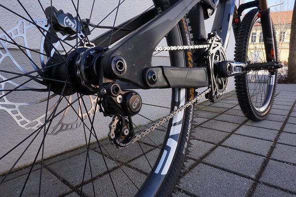 Auf die Schaltung wird am Bikepark-Bike verzichtet Auf die Schaltung wird am Bikepark-Bike verzichtet