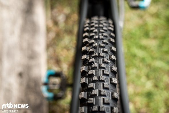 Der Wild Enduro Rear-Reifen hingegen setzt auf der Lauffläche auf deutlich kleinere Stollen Der Wild Enduro Rear-Reifen hingegen setzt auf der Lauffläche auf deutlich kleinere Stollen