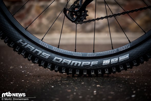Die preiswerten Schwalbe Performance-Reifen haben an einem Fahrrad dieser Preisklasse nichts zu suchen. Die preiswerten Schwalbe Performance-Reifen haben an einem Fahrrad dieser Preisklasse nichts zu suchen.