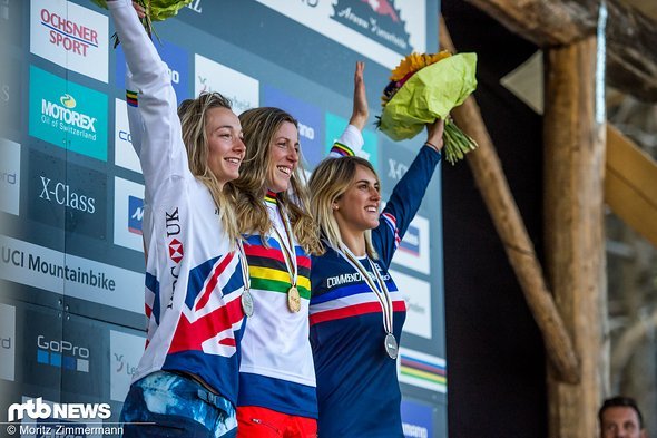 Mit einem unfassbaren Lauf hat Rachel Atherton ihre Konkurentinnen in die Schranken gewiesen und sich Gold gesichert. Mit einem unfassbaren Lauf hat Rachel Atherton ihre Konkurentinnen in die Schranken gewiesen und sich Gold gesichert.