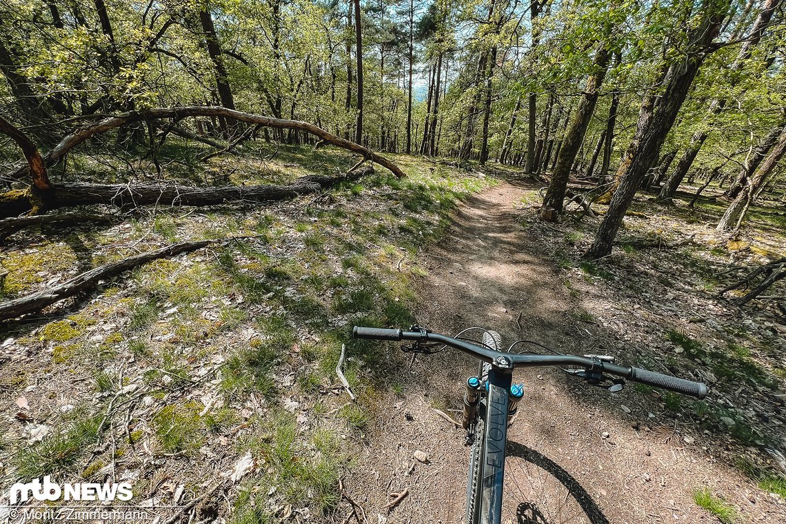 Keine Zeit für Actionfotos! Auf der Testrunde waren wir vor allem damit beschäftigt, möglichst schnell bergauf und bergab unsere Hometrails unter die Stollen zu nehmen.