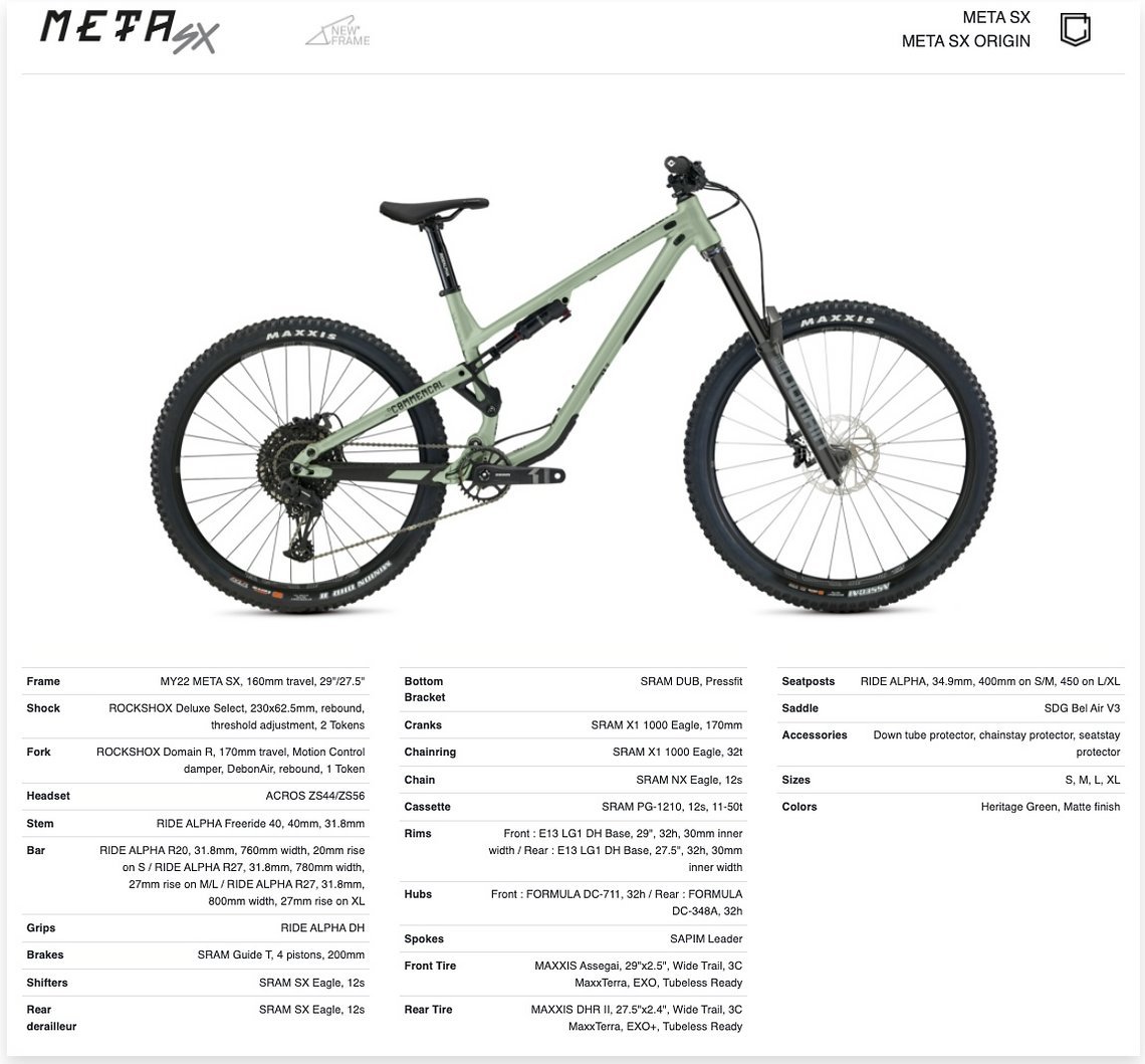 Commencal Meta SX Origin