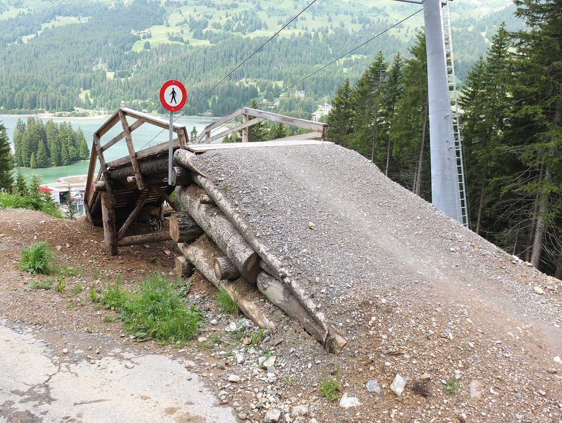 Blinder Absprung in schiefe Landung