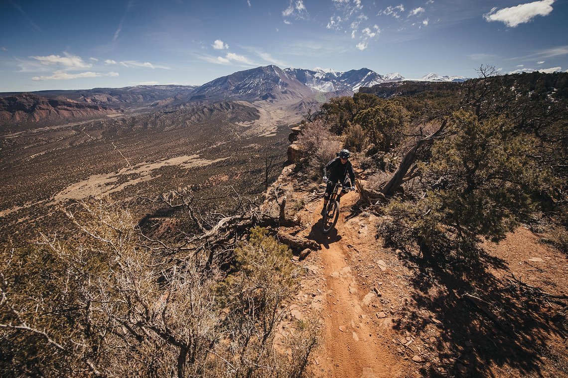 Abfahrt an einem der oberen Trail-Teile von Porcupine Rim