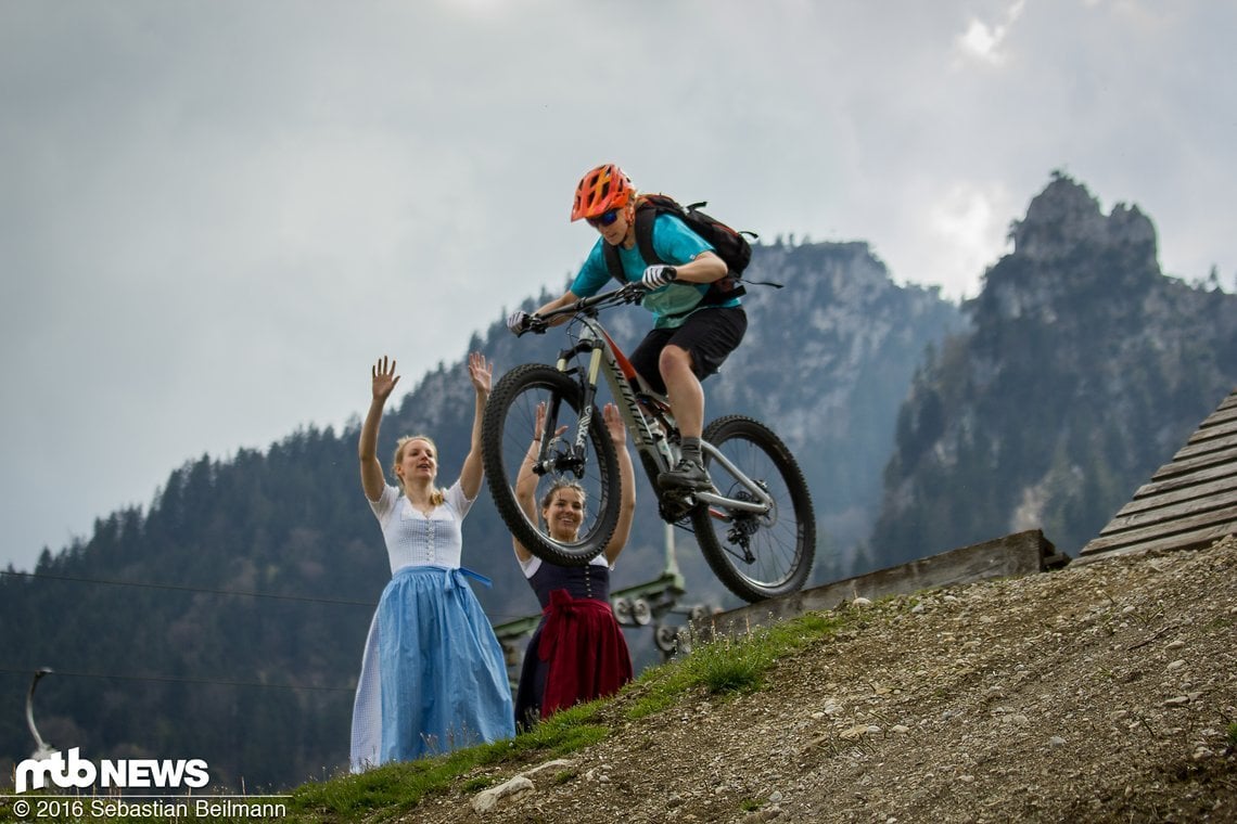 Bei den Dirndl Touren hatten die Mädels nicht nur auf den Trails ihren Spaß ...