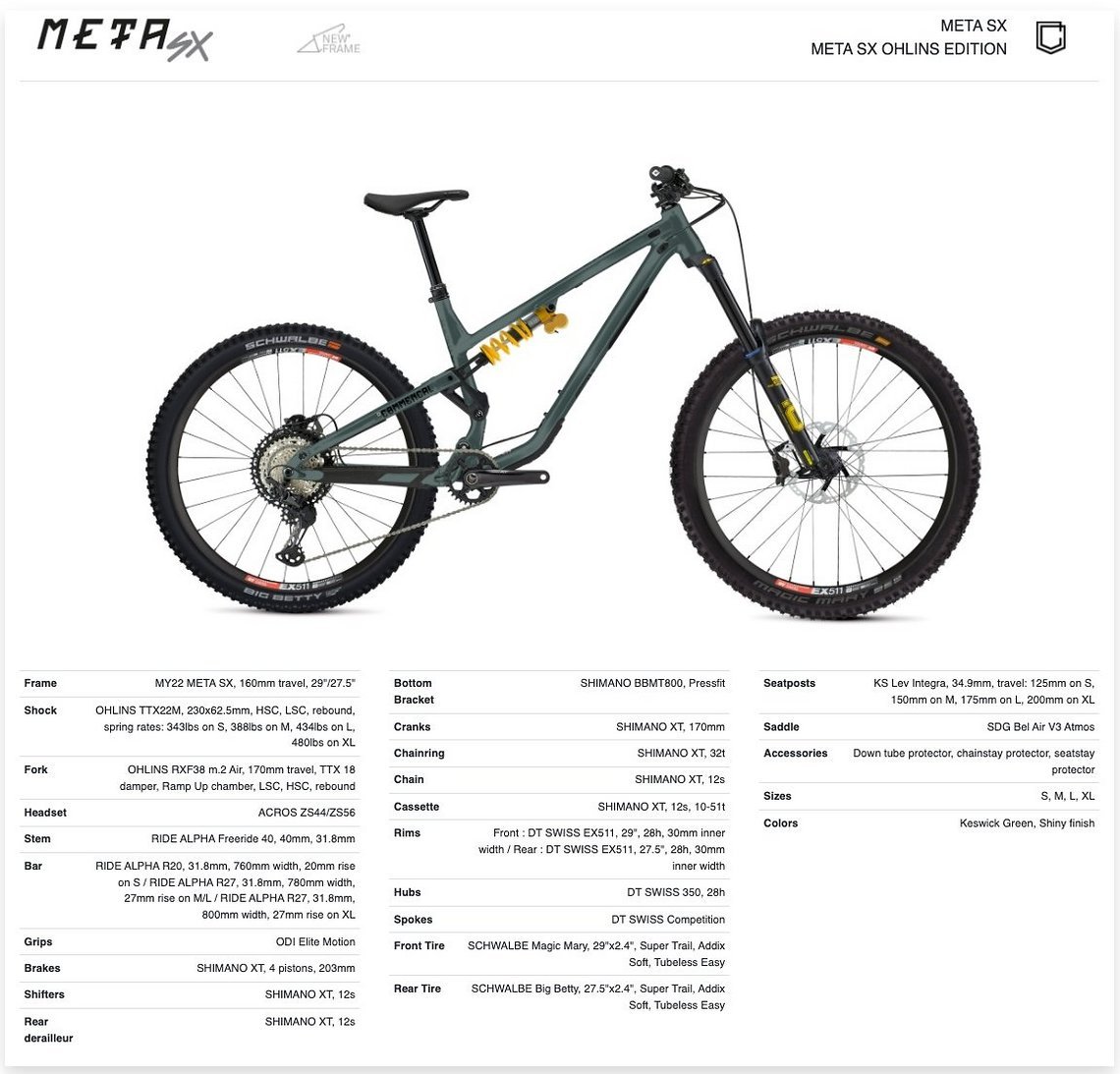 Commencal Meta SX Ohlins