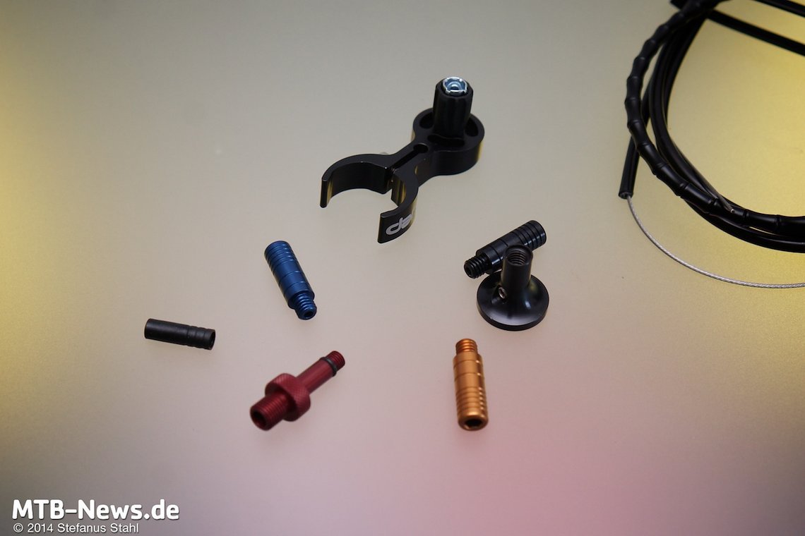 Drei verschiedene Farben von Hebel sind mitgeliefert
