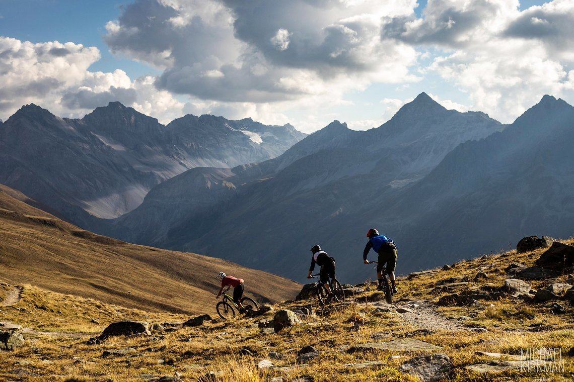 An besten Trails mit Traumpanorama um Davos wird natürlich festgehalten