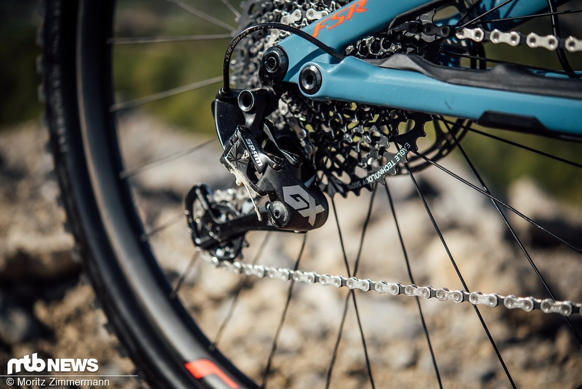 Geschaltet wird mit einer SRAM GX Eagle-Gruppe …