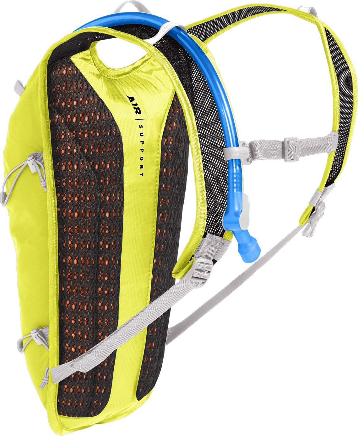 Der leichte, gut belüftete Rucksack verfügt über 4 Liter Gesamtvolumen, von denen die Hälfte von der Trinkblase eingenommen wird.