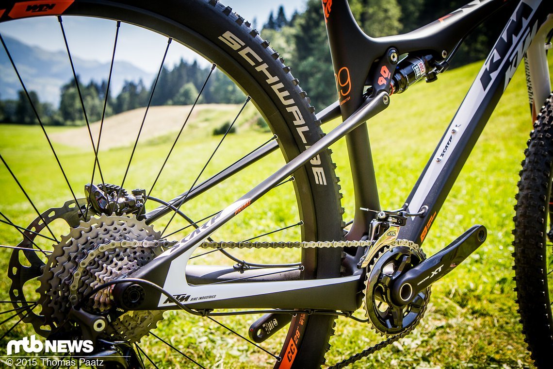 KTM Scarp - der Flex ersetzt das Gelenk im hinteren Rahmendreieck
