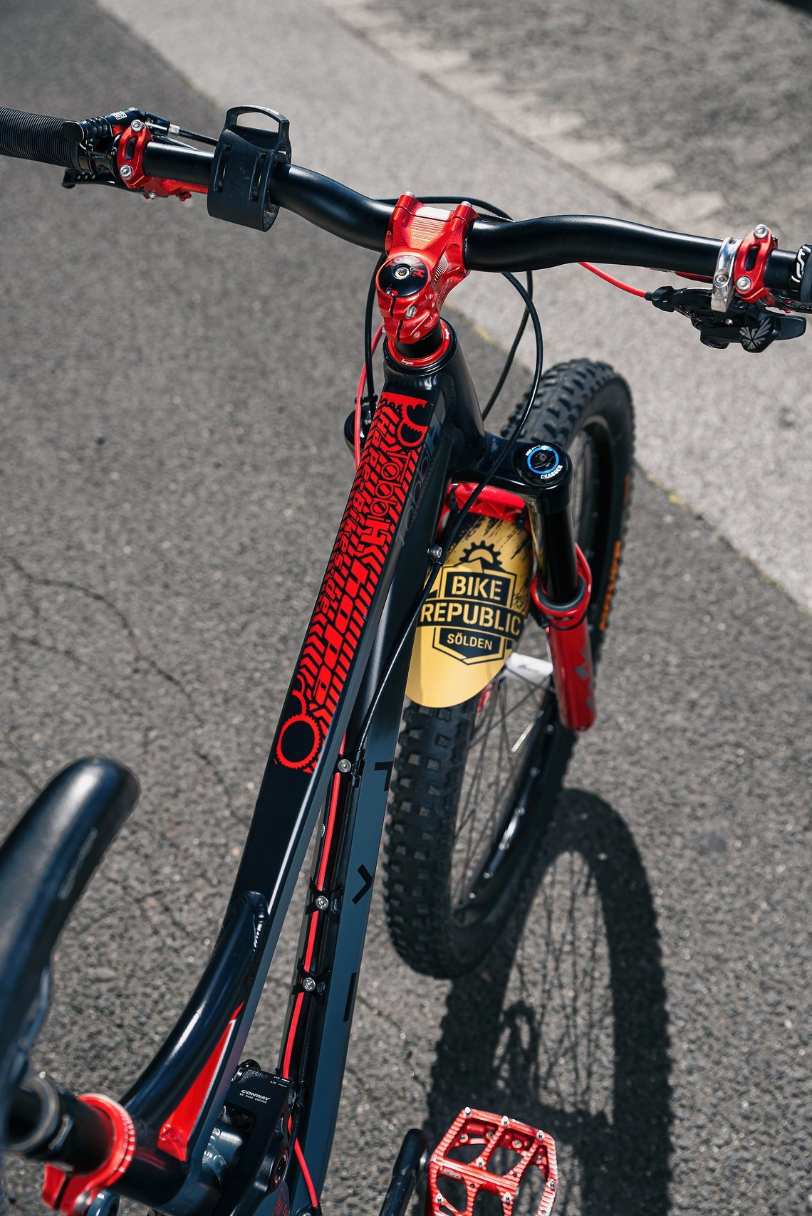 Auch der Mudguard wurde in der Zwischenzeit getauscht, das schicke Design auf dem Oberrohr bleibt