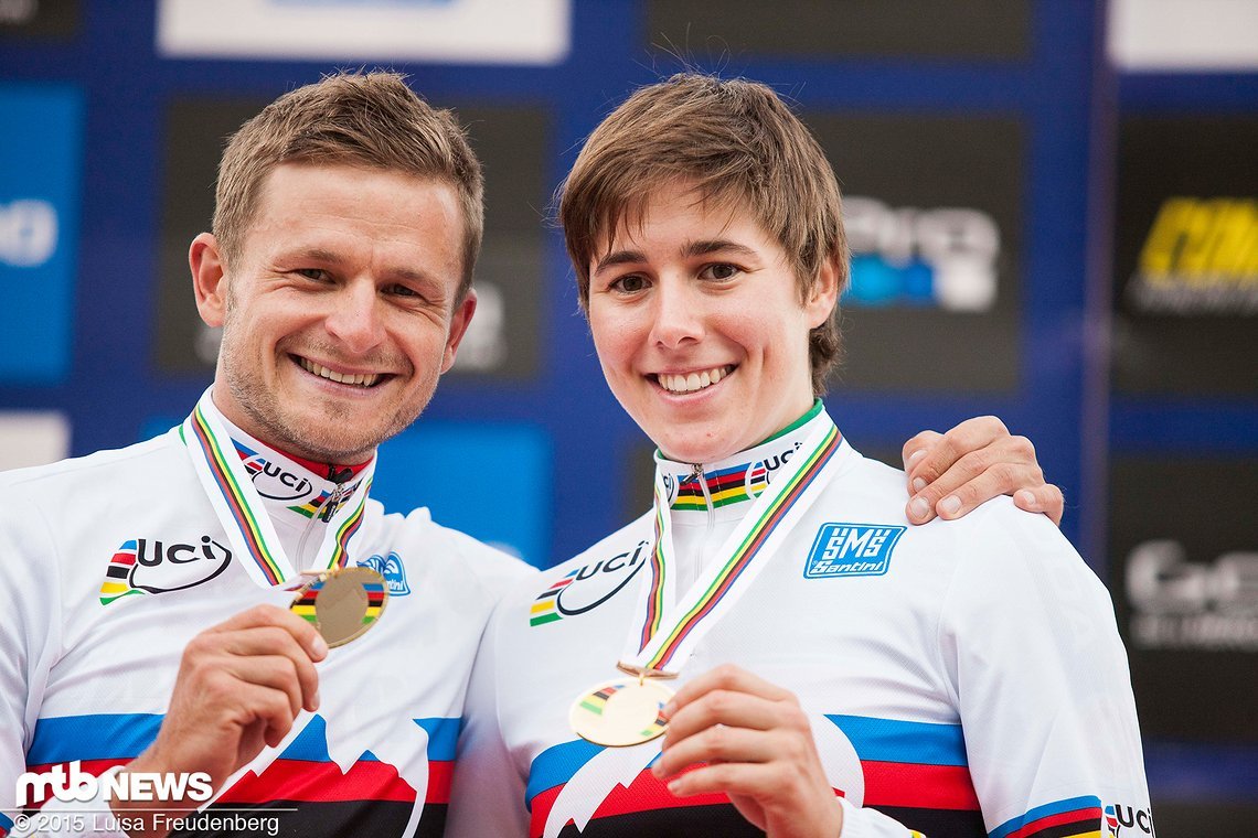 Die beiden Weltmeister 2015 aus Vallnord: Daniel Federspiel und Linda Indergand.