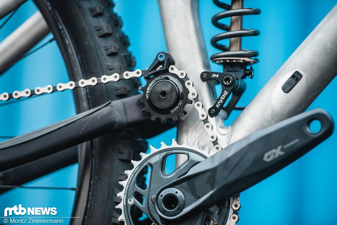 Kein Pedalrückschlag dank Kettenumlenkung