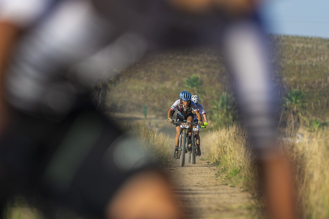 during Stage 5 of the 2024 Absa Cape Epic Mountain Bike stage race from CPUT, Wellington to CPUT, Wellington, South Africa on 22 March 2024. Photo by Max Sullivan/Cape Epic
PLEASE ENSURE THE APPROPRIATE CREDIT IS GIVEN TO THE PHOTOGRAPHER AND ABSA CA