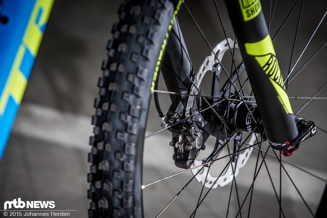 Das Rad wird zuverlässig von einer Shimano XT Disc gestoppt