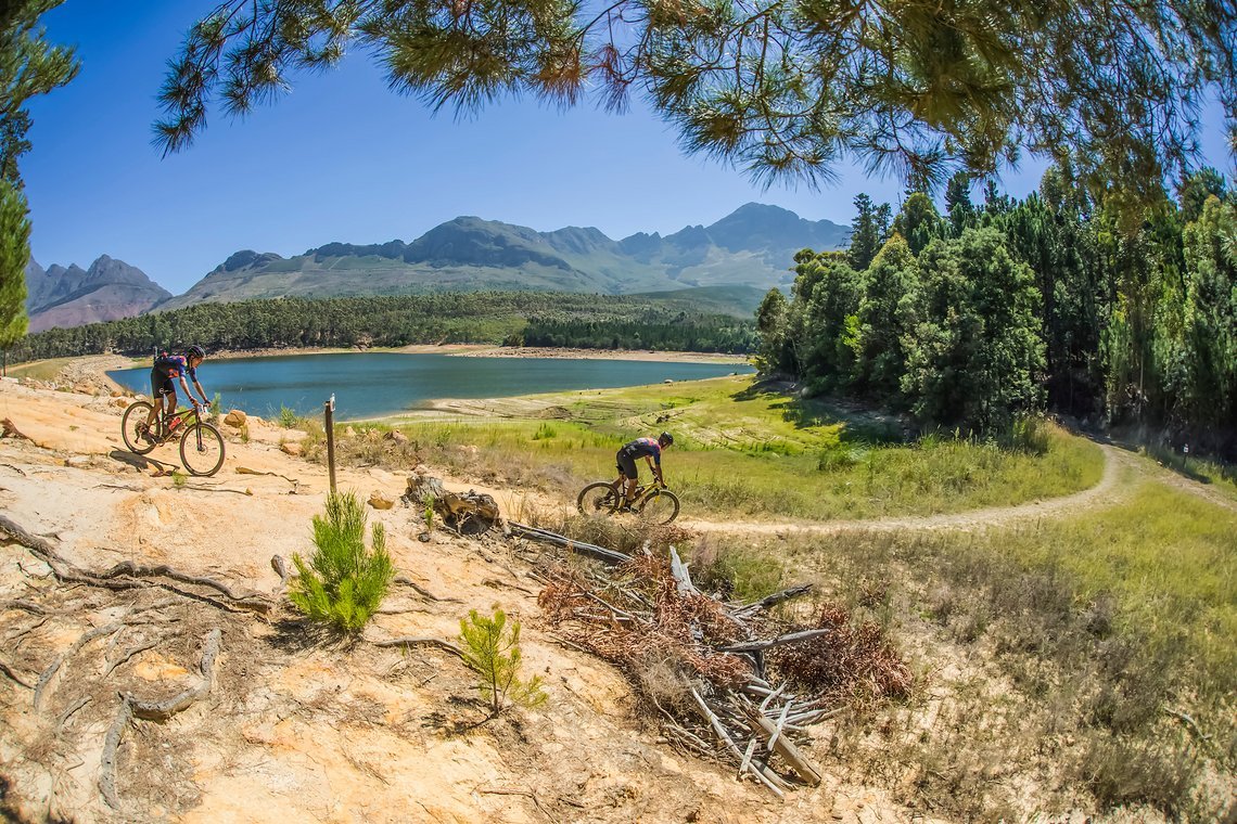 Scenic on Lourensford during stage 1 of the 2022 Absa Cape Epic Mountain Bike stage race from Lourensford Wine Estate to Lourensford Wine Estate, South Africa on the 21st March 2022. © Dom Barnardt / Cape Epic