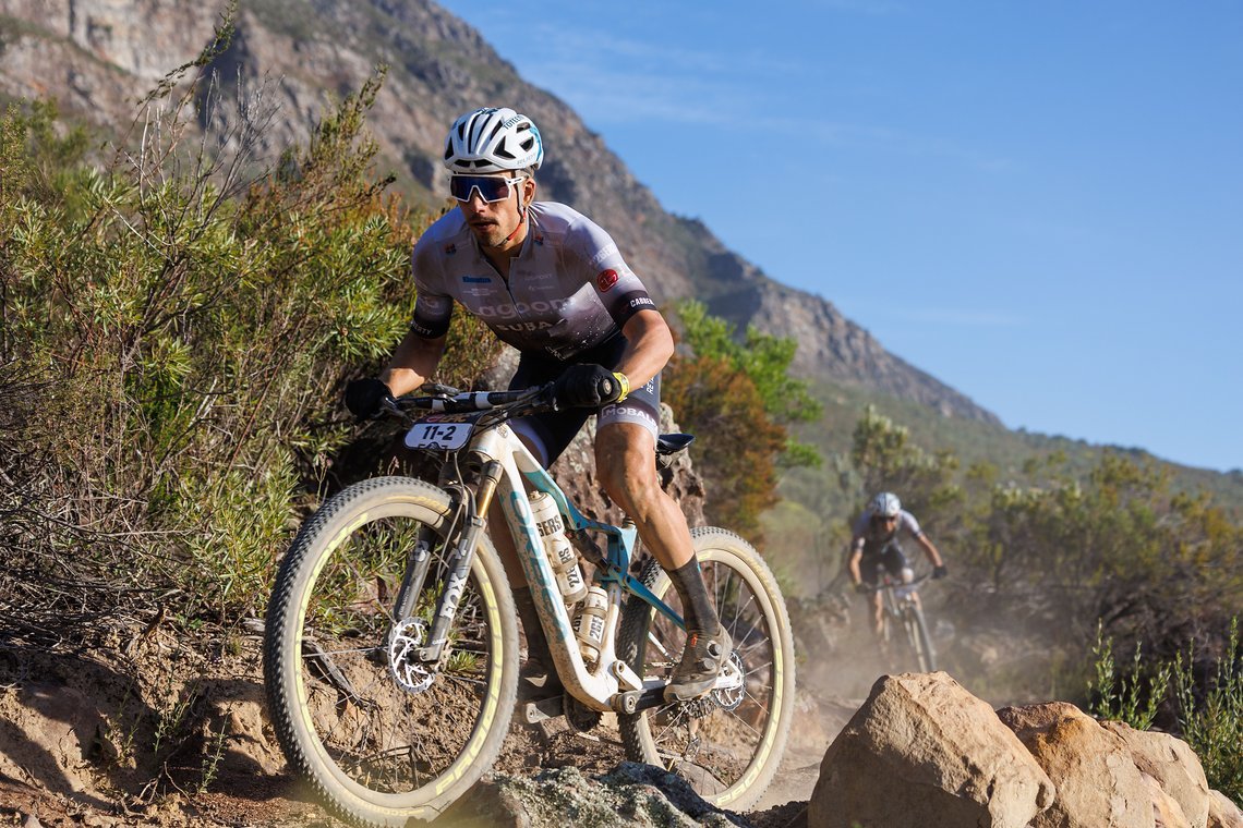 Miguel Munoz Monero during Stage 1 of the 2024 Absa Cape Epic Mountain Bike stage race from Saronsberg Wine Estate to Saronsberg Wine Estate, Tulbagh, South Africa on the 18th March 2024. Photo by Nick Muzik/Cape Epic
PLEASE ENSURE THE APPROPRIATE CR