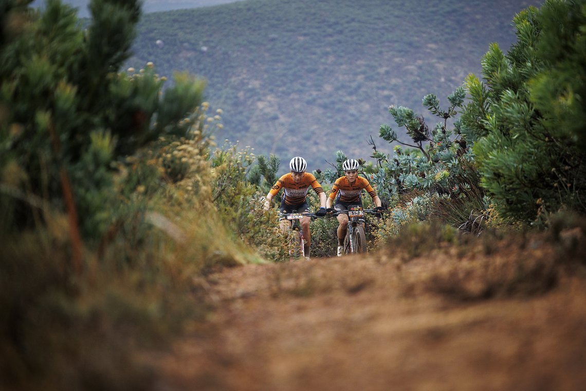 Riders during Stage 6 of the 2025 Absa Cape Epic Mountain Bike stage race held at Lourensford Wine Estate, Somerset West, Cape Town, South Africa on the 22nd March 2025. Photo by Sam Clark/Cape Epic
PLEASE ENSURE THE APPROPRIATE CREDIT IS GIVEN TO TH