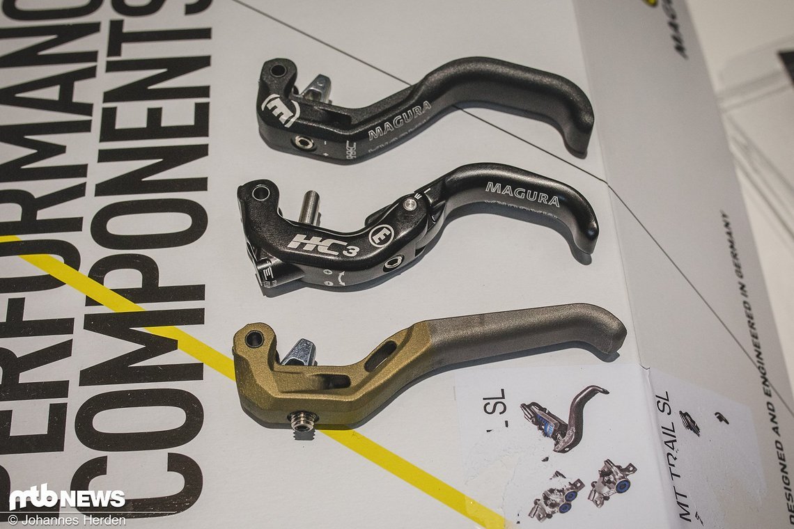 Unterschiede: Der 1Finger-Hebel, der einstellbare HC3 sowie der neue Bruni-Prototyp