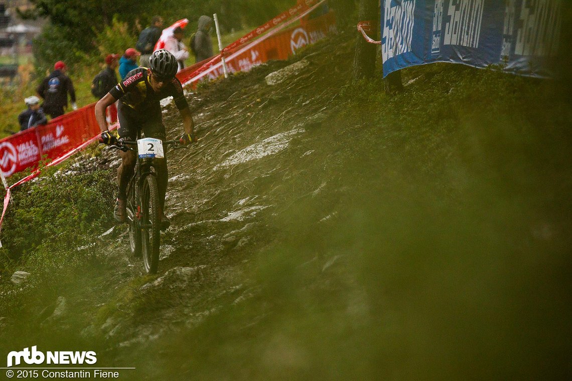 Der Kolumbianer war im Downhill etwas schwächer als Max Brandl.
