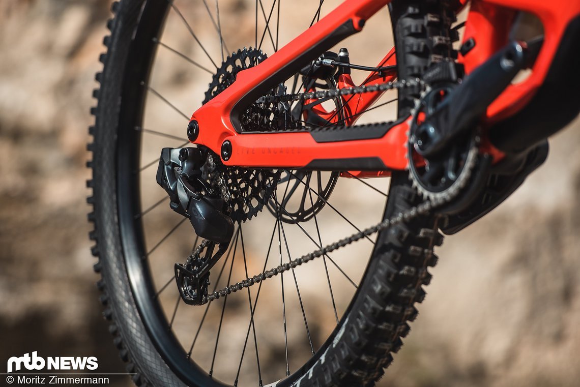 Geschaltet wird am YT Capra Core 3 mit einem SRAM GX AXS-Antrieb
