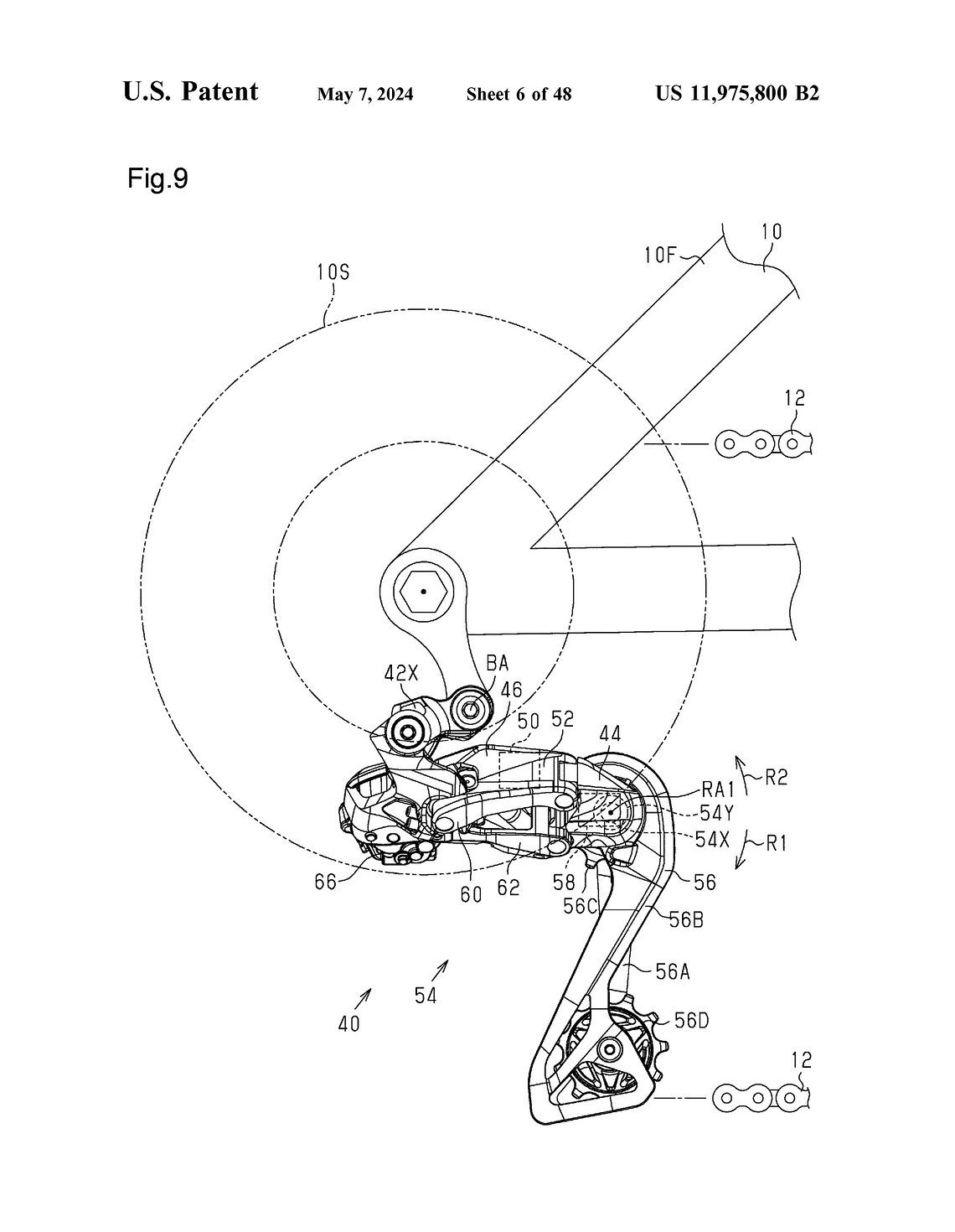 Im US Patent 11,975,800 zeigt Shimano neue Schaltkomponenten …