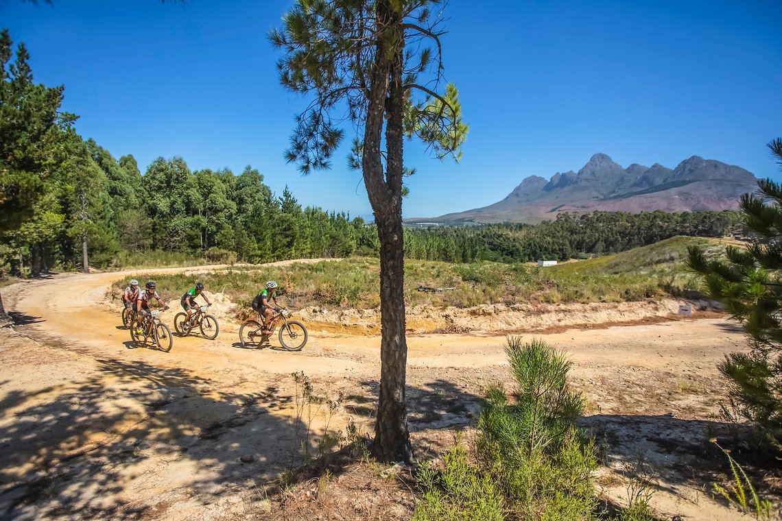 Scenic during stage 1 of the 2022 Absa Cape Epic Mountain Bike stage race from Lourensford Wine Estate to Lourensford Wine Estate, South Africa on the 21st March 2022. © Dom Barnardt / Cape Epic