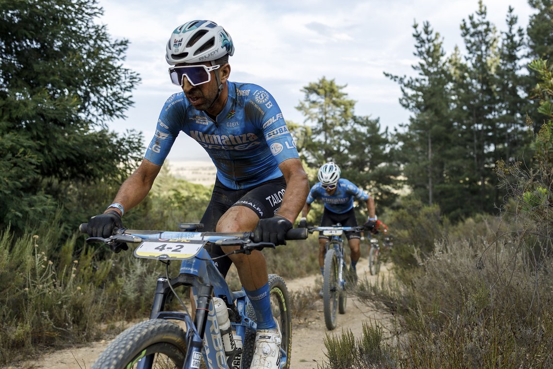 Marc STUTZMANN and Samuele PORRO during Stage 4 of the 2025 Absa Cape Epic Mountain Bike stage race held at Fairview, Paarl, Cape Town, South Africa on the 20th March 2025. Photo by Nick Muzik/Cape Epic
PLEASE ENSURE THE APPROPRIATE CREDIT IS GIVEN T