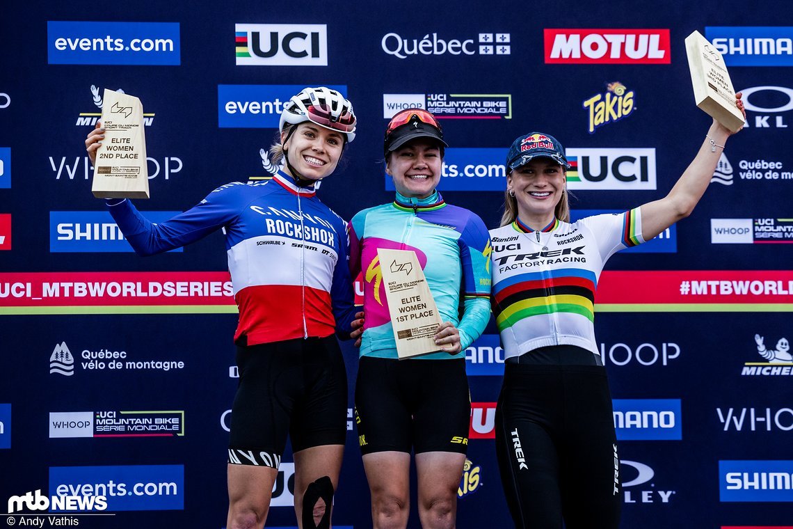 Das Tagespodium der Damen in Mont-Sainte-Anne