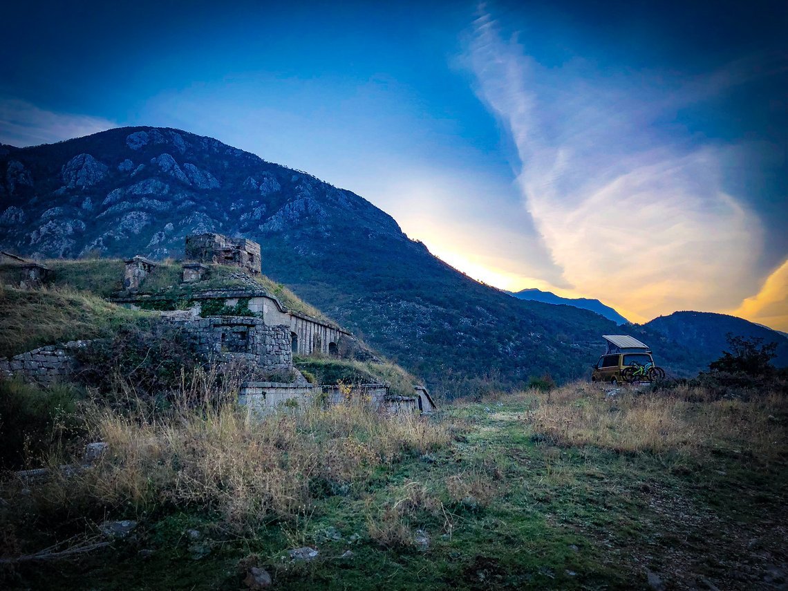 Der Campingspot beim Fort Gorazda mit Aussicht auf die Bucht von Kotor war mein Favourit auf unserer Reise!