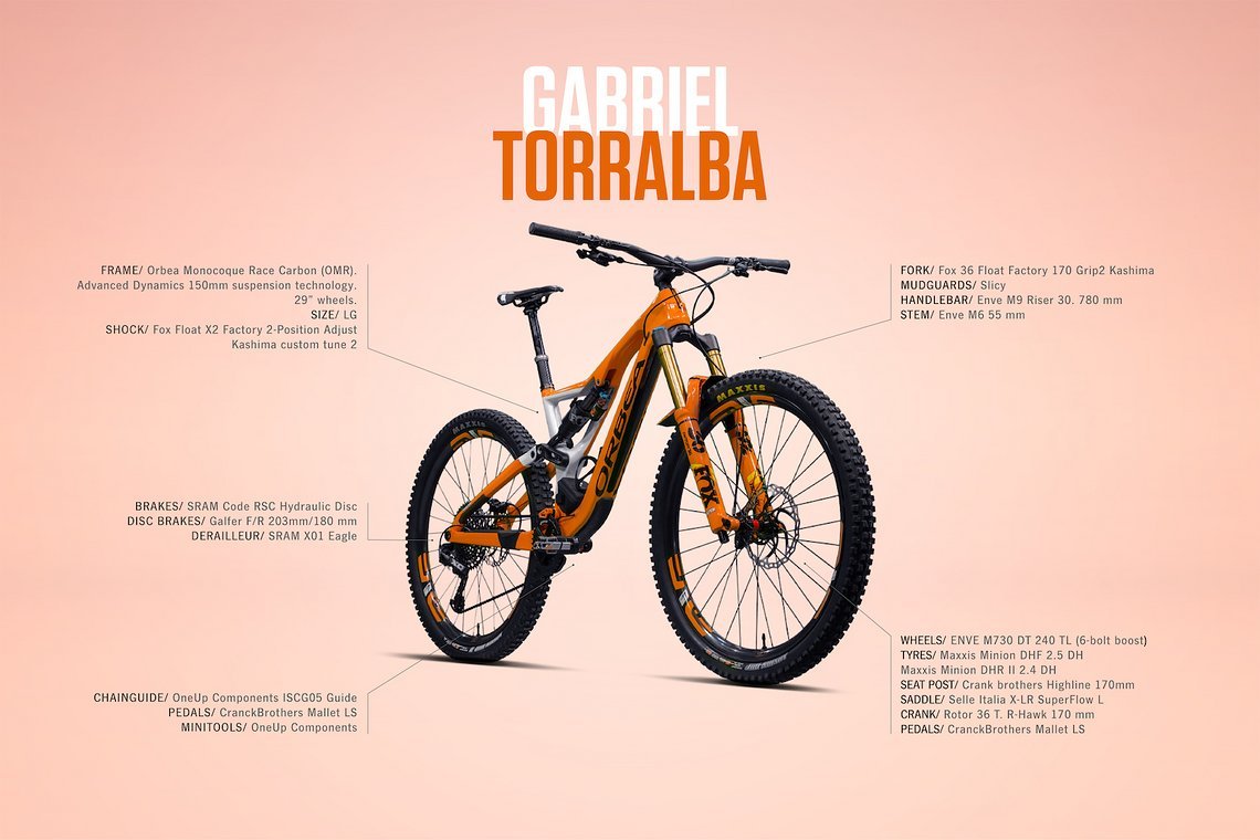 It's a match! Der spanische Enduro-Profi Gabriel Torralba   hat die Farbe des Hauptrahmens auf die Gabel abgestimmt