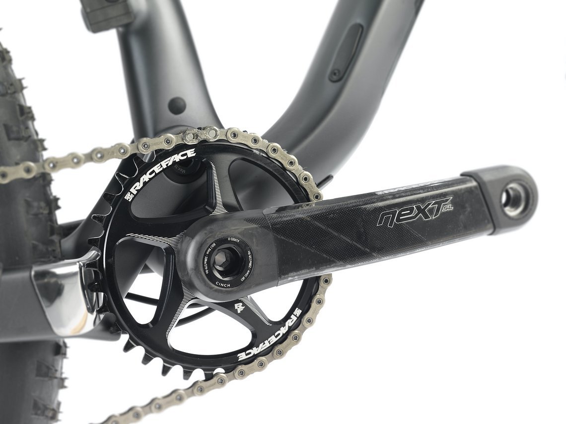 ... beim Topmodell mit einer Shimano XTR inklusive RaceFace Next SL-Carbonkurbel