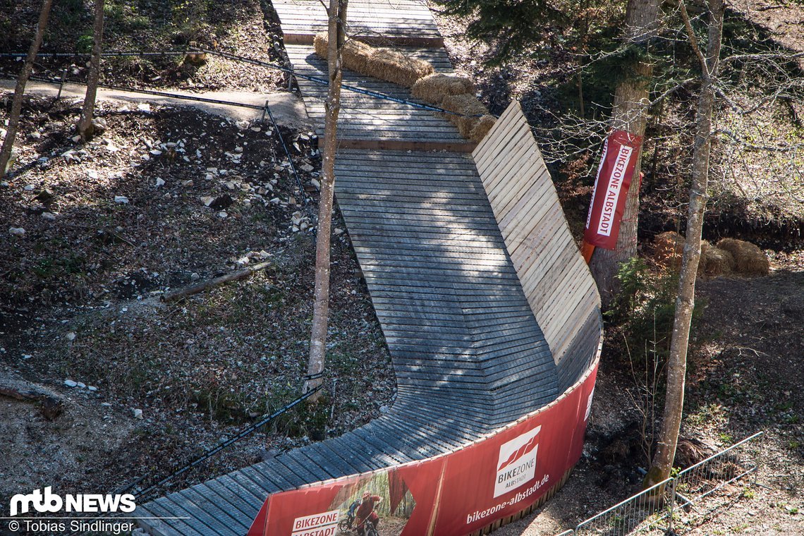 Die neue Streckenführung an der linken Seite des Bikezone Albstadt Drops