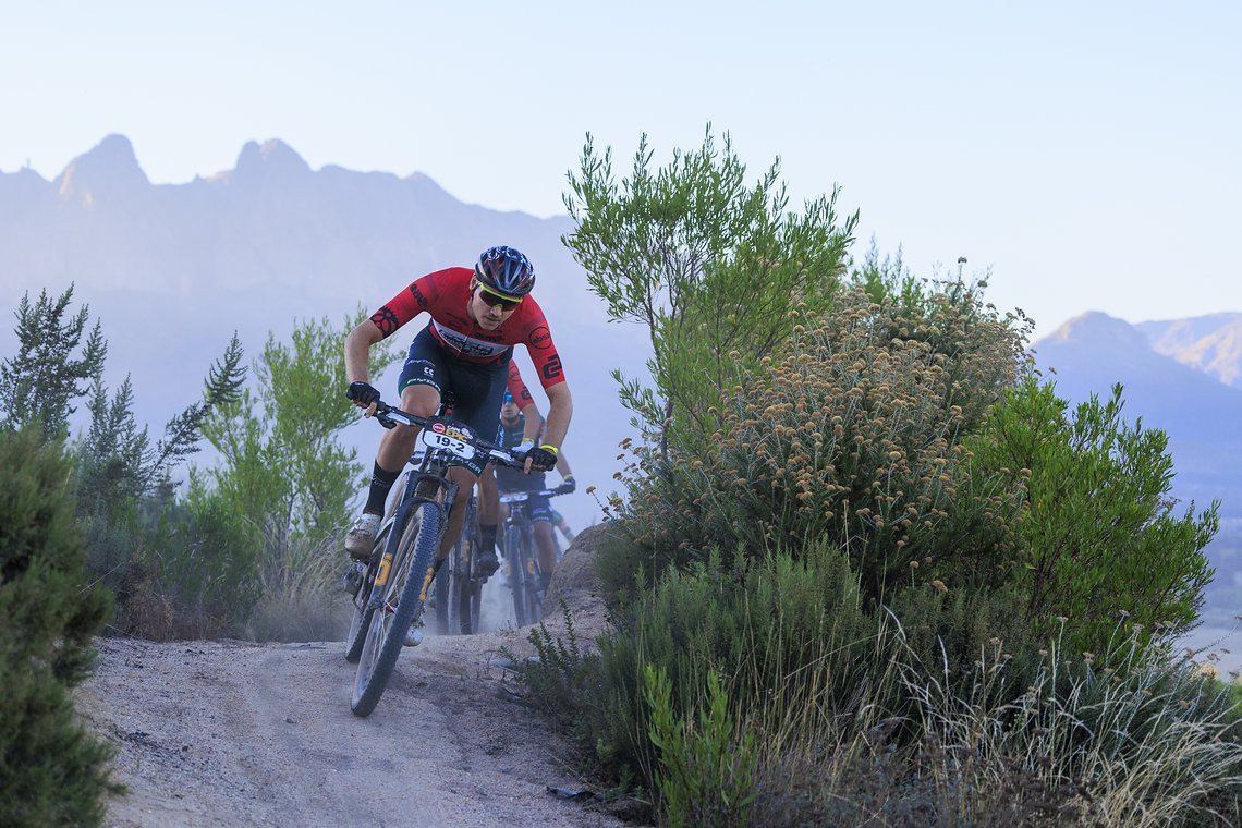 Riders during Stage 5 of the 2024 Absa Cape Epic Mountain Bike stage race from CPUT, Wellington to CPUT, Wellington, South Africa on 22 March 2024. Photo by Sam Clark/Cape Epic
PLEASE ENSURE THE APPROPRIATE CREDIT IS GIVEN TO THE PHOTOGRAPHER AND ABS