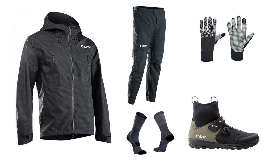 Northwave spendiert ein Winter-Set mit Schuhen, Socken, Handschuhen (Fotos können abweichen), Hosen und Jacke.