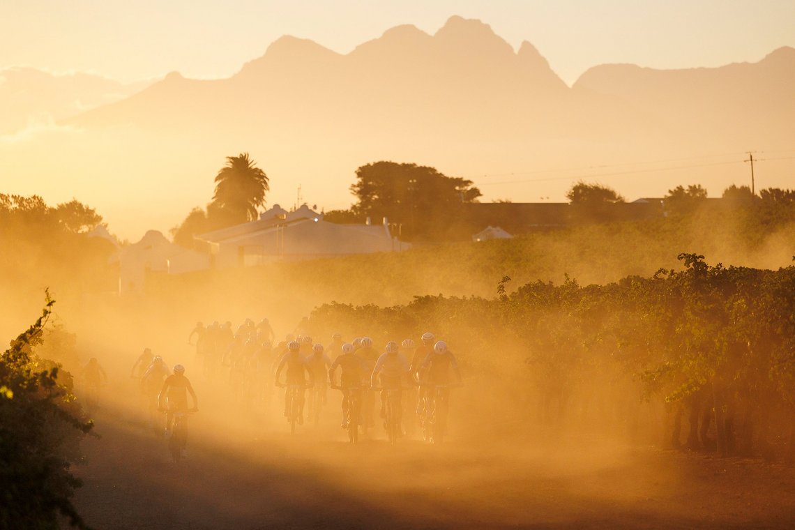 Riders during Stage 1 of the 2025 Absa Cape Epic Mountain Bike stage race held at Meerendal Wine Estate, Cape Town, South Africa on the 17th March 2025. Photo by Sam Clark/Cape Epic
PLEASE ENSURE THE APPROPRIATE CREDIT IS GIVEN TO THE PHOTOGRAPHER AN