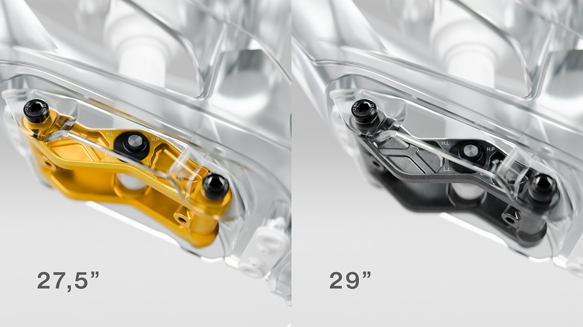 Fürs Enduro-Bike gibt es zwei GravityLinks: einen für 29", einen für Mullet.