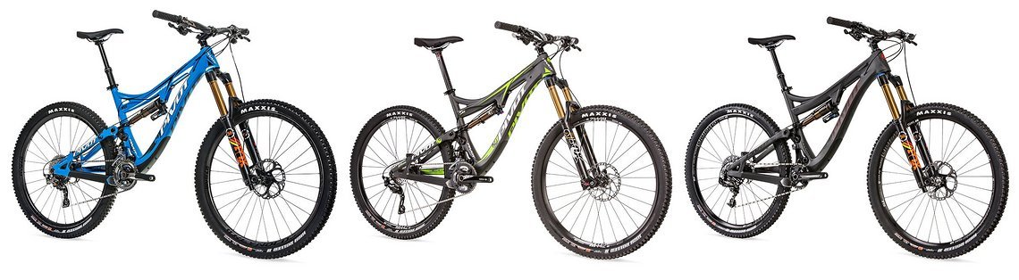 Das Pivot Mach6 Carbon in seinen drei Farbvarianten