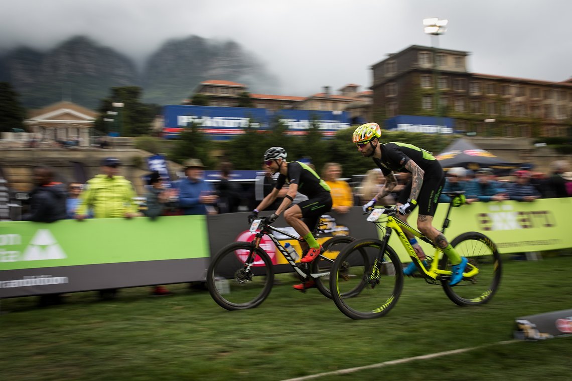 Riders leave the start line at the Prologue of the 2019 Absa Cape Epic Mountain Bike stage race held at the University of Cape Town in Cape Town, South Africa on the 17th March 2019.

Photo by Dwayne Senior/Cape Epic

PLEASE ENSURE THE APPROPRIAT
