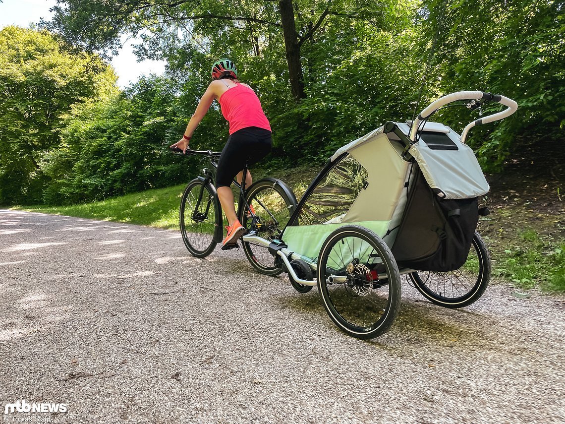 Gut geschotterte Wege lassen den Leggero Enso 2 kalt und auch für etwas gröbere Wege ist er mit seinen 75 mm Federweg gut gerüstet