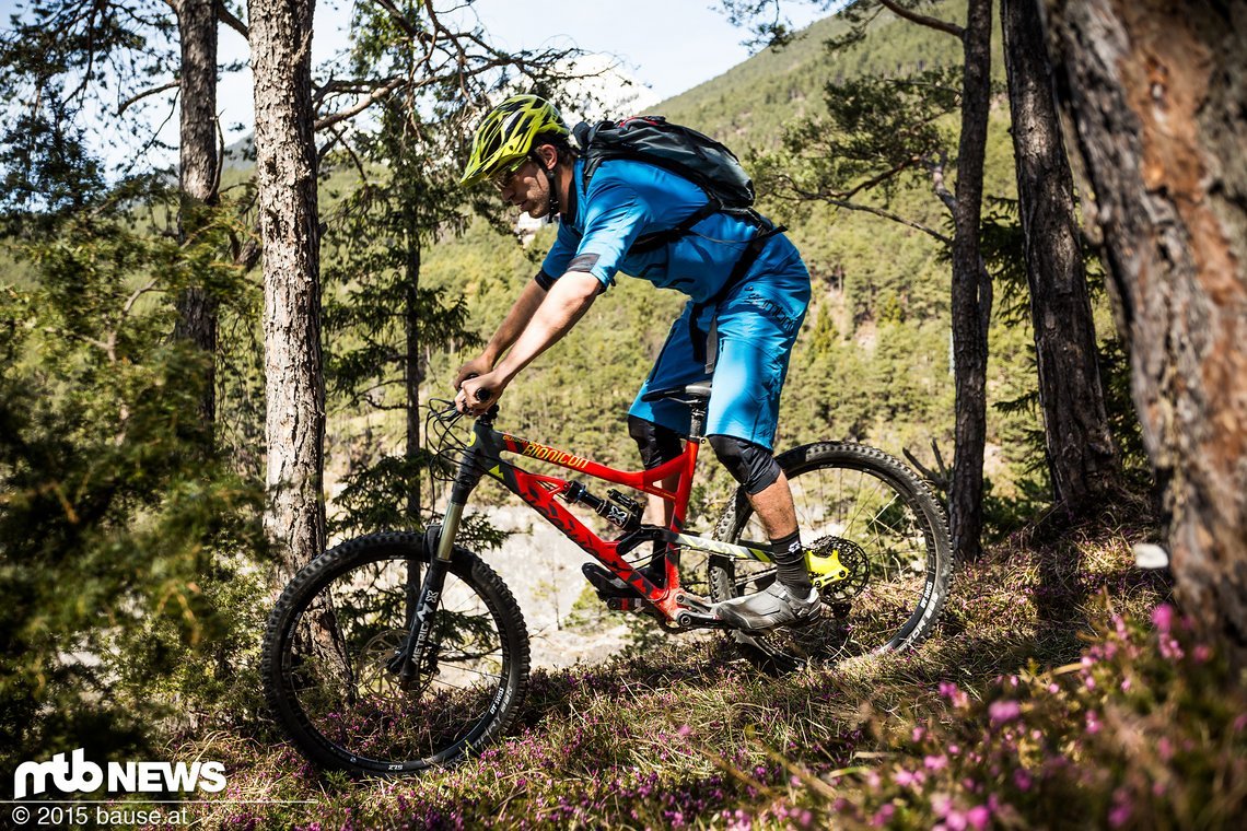 Downhill-Position bei vollem Federweg