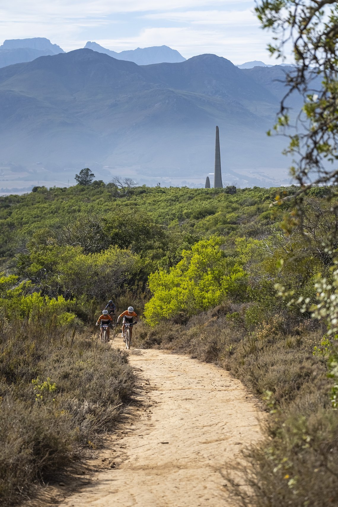 Annika Langvad and Sofia Villifane head dup the Paarl Mountain during Stage 4 of the 2025 Absa Cape Epic Mountain Bike stage race held at Fairview, Paarl, Cape Town, South Africa on the 20th March 2025. Photo by Dom Barnardt/Cape Epic
PLEASE ENSURE T