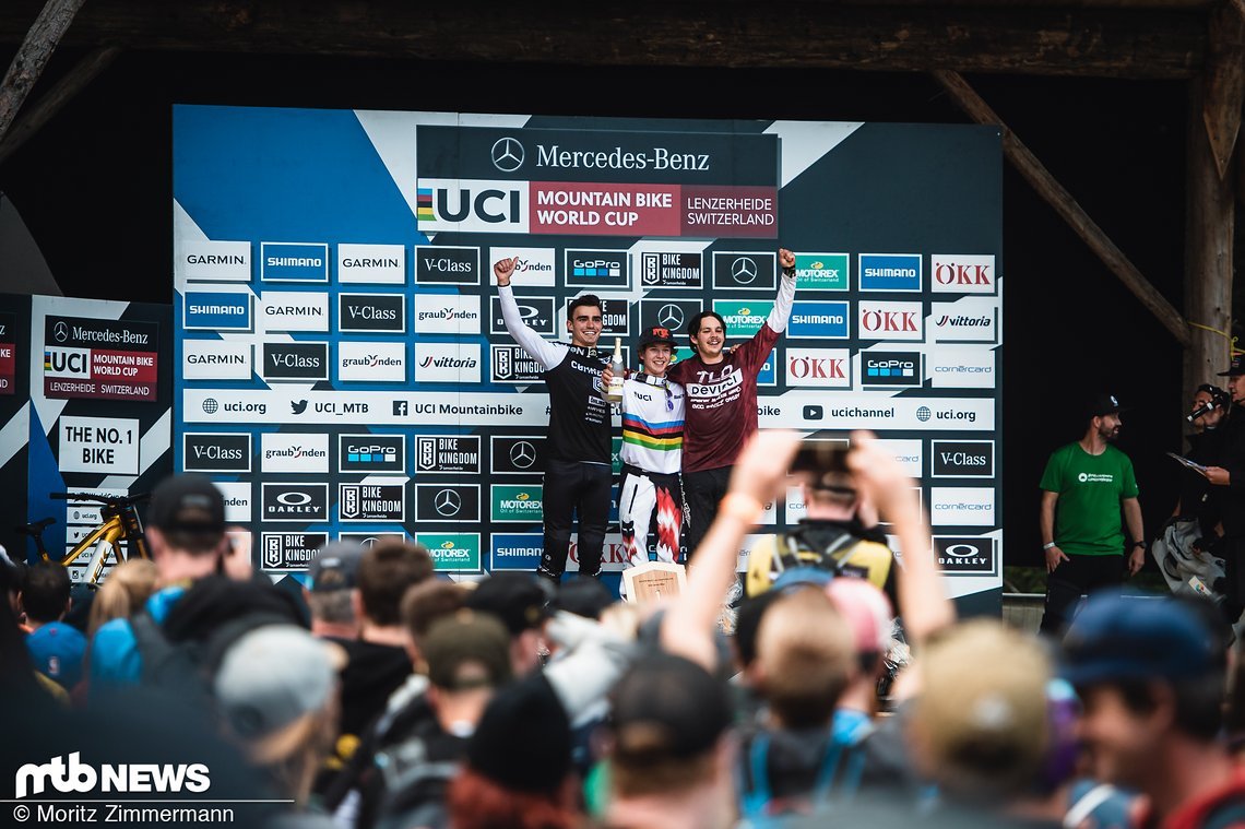 Das Podium der Junioren: Jackson Goldstone gewinnt vor Pau Menoyo und James Macdermaid.