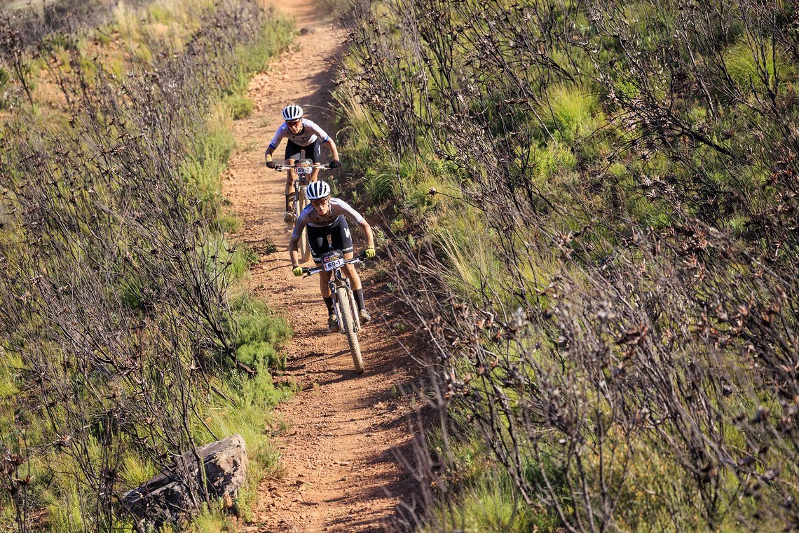 Riders during Stage 5 of the 2024 Absa Cape Epic Mountain Bike stage race from CPUT, Wellington to CPUT, Wellington, South Africa on 22 March 2024. Photo by Sam Clark/Cape Epic
PLEASE ENSURE THE APPROPRIATE CREDIT IS GIVEN TO THE PHOTOGRAPHER AND ABS
