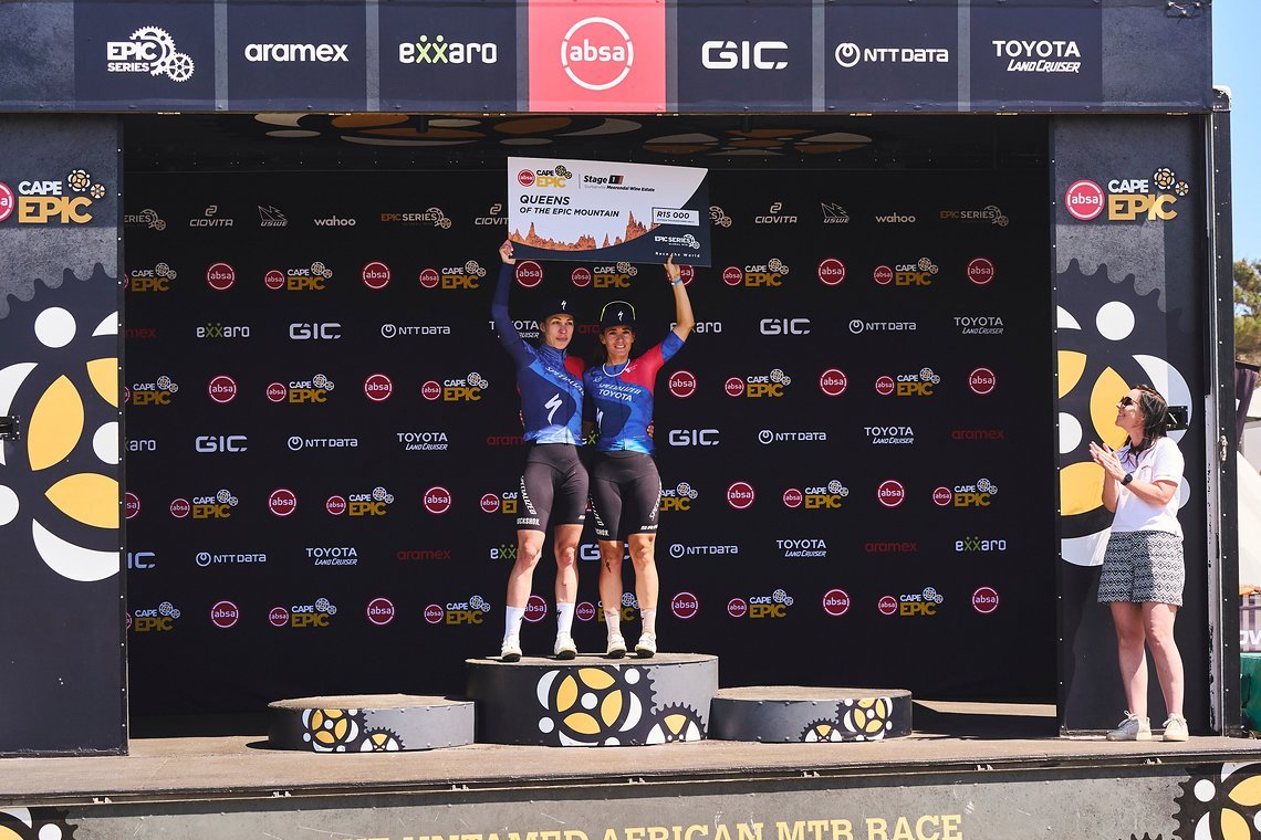 during the Prologue of the 2025 Absa Cape Epic Mountain Bike stage race held at Meerendal Wine Estate, Cape Town, South Africa on the 16th March 2025. Photo by Michael Chiaretta/Cape Epic
PLEASE ENSURE THE APPROPRIATE CREDIT IS GIVEN TO THE PHOTOGRAP