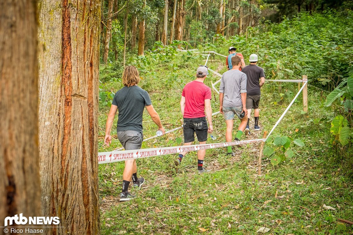 Beim Track Walk wandert das komplette Team durch den Wald