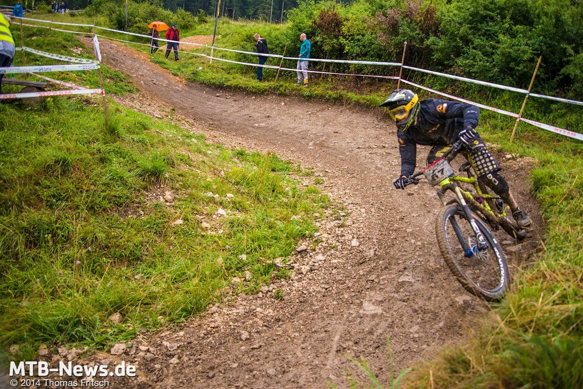 Deutscher 4X-Meister Benedikt Last kurz vor dem Ziel.