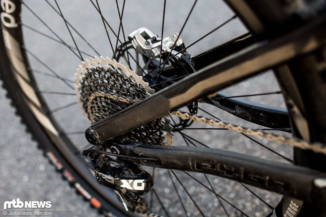 An diesem Aufbau befindet sich allerdings eine SRAM X01 Eagle Schaltgruppe